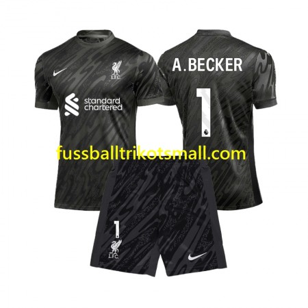 Fußballtrikots Liverpool Alisson Becker 1 Torwart Kinder 2024-2025 Kurzarm Heimtrikotsatz kaufen